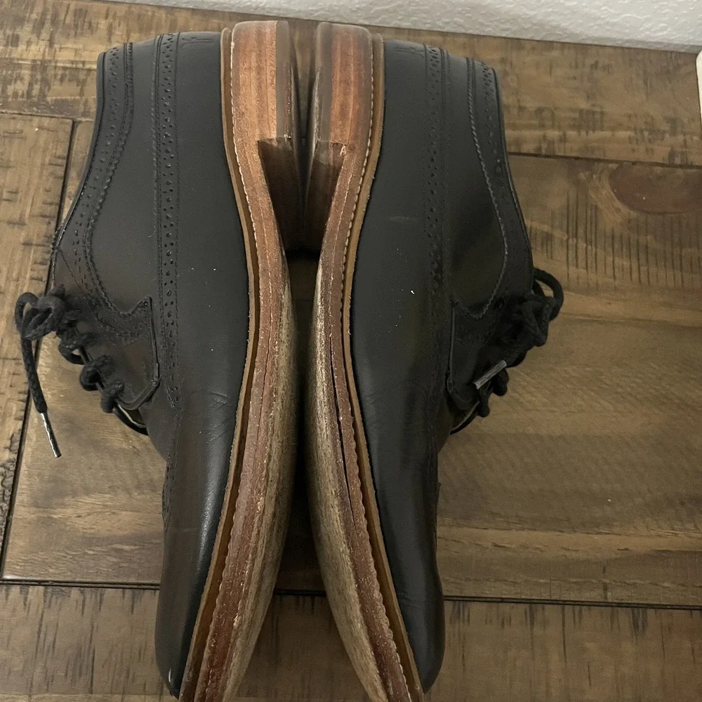 Frye Black Leather Oxford Wingtip Lace Up Men's‎ Dress Shoe Size 10D